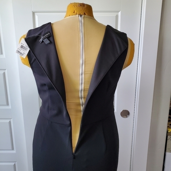 NWT CONNECTED APPAREL BLACK SHEATH SLEEVELESS DRESS LACE INSERT WOMEN SIZE 14 - Picture 9 of 13